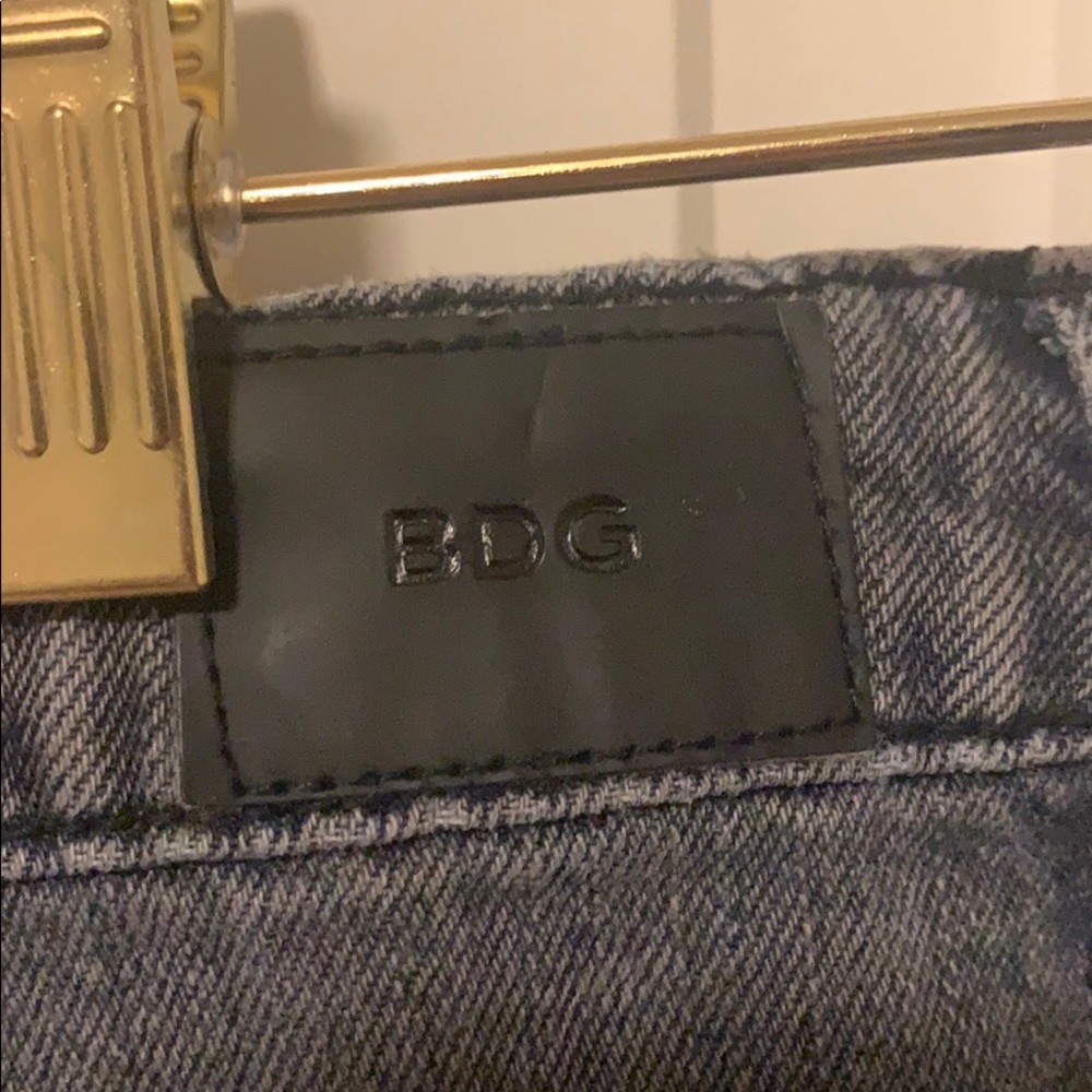 BDG high-rise grey denim shorts